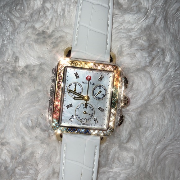 Michele Deco Diamond Rainbow Topaz Carousel Watch main image 7